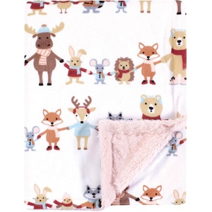 image:imageHudson Baby Infant Girl Plush Blanket with Furry Binding and Back Fairytale Princess One SizeGirl Winter Woodland Friends