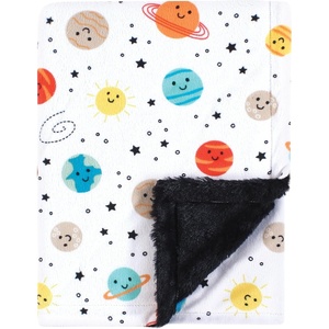 image:imageHudson Baby Infant Girl Plush Blanket with Furry Binding and Back Fairytale Princess One SizeHappy Planets