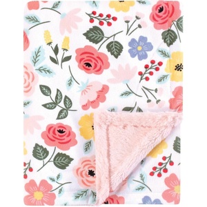 image:imageHudson Baby Infant Girl Plush Blanket with Furry Binding and Back Fairytale Princess One SizeModern Botanical