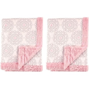 image:imageHudson Baby Infant Girl Plush Blanket with Furry Binding and Back Fairytale Princess One SizeModern Floral