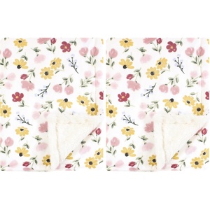 image:imageHudson Baby Infant Girl Plush Blanket with Furry Binding and Back Fairytale Princess One SizeSuave Pintado Floral