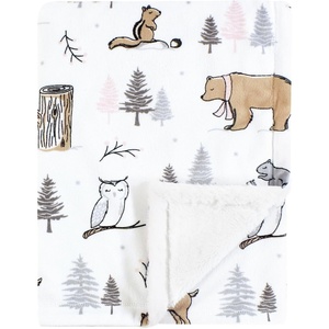 image:imageHudson Baby Infant Girl Plush Blanket with Furry Binding and Back Fairytale Princess One SizeWinter Forest