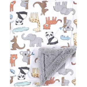 image:imageHudson Baby Infant Girl Plush Blanket with Furry Binding and Back Fairytale Princess One SizeZoo Animals