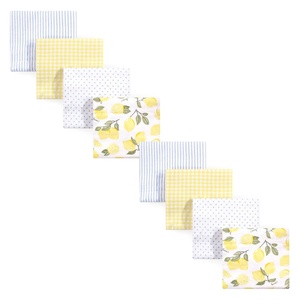 image:imageHudson Baby Unisex Baby Cotton Poly Flannel Receiving Blankets Bundle Set Boy Farm One SizeLemons 8pack