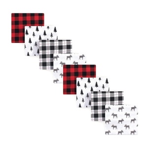 image:imageHudson Baby Unisex Baby Cotton Poly Flannel Receiving Blankets Bundle Set Boy Farm One SizeMoose 8piece