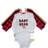 image:imageHudson Baby Infant Boys Cotton LongSleeve Bodysuits 5PackBaby Bear Buffalo Plaid