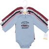 image:imageHudson Baby Infant Boys Cotton LongSleeve Bodysuits 5PackCruisin With Daddy