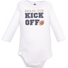 image:imageHudson Baby Infant Boys Cotton LongSleeve Bodysuits 5PackCutest Football Fan