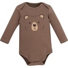 image:imageHudson Baby Infant Boys Cotton LongSleeve Bodysuits 5PackHappy Camper Bear