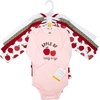 image:imageHudson Baby Infant Girls Cotton LongSleeve Bodysuits 5PackApple Dot