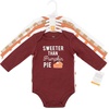 image:imageHudson Baby Infant Girls Cotton LongSleeve Bodysuits 5PackMommys Pumpkin Pie