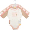 image:imageHudson Baby Infant Girls Cotton LongSleeve Bodysuits 5PackPink Taupe Bear