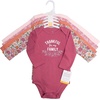 image:imageHudson Baby Infant Girls Cotton LongSleeve Bodysuits 5PackThankful Floral