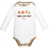 image:imageHudson Baby Unisex Baby Cotton LongSleeve Bodysuits 5PackCute Leaves