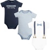 image:imageHudson Baby Infant Boys Cotton Bodysuits 3PackHandsome Blue Bow Tie