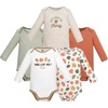 image:imageHudson Baby Unisex Baby Cotton LongSleeve Bodysuits 5PackCute Leaves