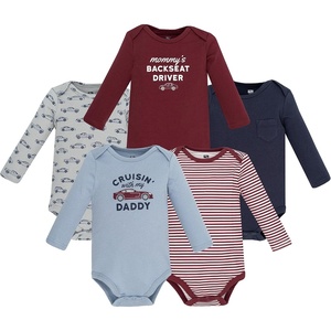 image:imageHudson Baby Infant Boys Cotton LongSleeve Bodysuits 5PackCruisin With Daddy