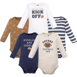 image:imageHudson Baby Infant Boys Cotton LongSleeve Bodysuits 5PackCutest Football Fan