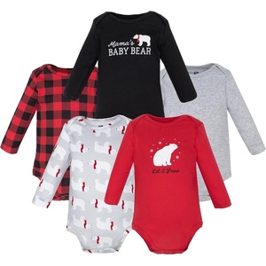 image:imageHudson Baby Infant Boys Cotton LongSleeve Bodysuits 5PackRed Polar Bear