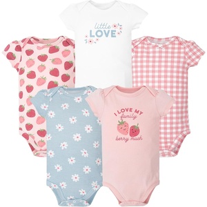 image:imageHudson Baby Infant Girls Cotton Bodysuits 5PackStrawberry Love