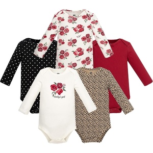 image:imageHudson Baby Infant Girls Cotton LongSleeve Bodysuits 5PackDaddys Girl Red Roses