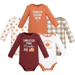 image:imageHudson Baby Infant Girls Cotton LongSleeve Bodysuits 5PackMommys Pumpkin Pie