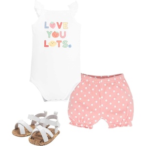 image:imageHudson Baby Unisex Baby Cotton Bodysuit Shorts and Shoe SetCutie Fruit Love
