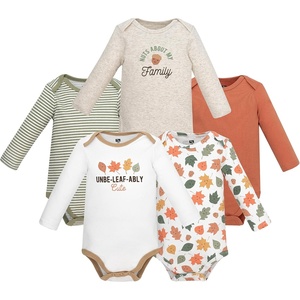 image:imageHudson Baby Unisex Baby Cotton LongSleeve Bodysuits 5PackCute Leaves