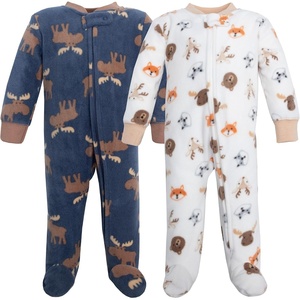 image:imageHudson Baby Unisex Baby Fleece Sleep and play 2PackCute Woodland