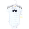 image:imageHudson Baby Unisex Baby Cotton Bodysuits Plaid Little Man Polo 1218 Months