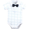 image:imageHudson Baby Unisex Baby Cotton Bodysuits Plaid Little Man Polo 1218 Months
