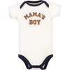 image:imageHudson Baby Unisex Baby Cotton Bodysuit Pant and Shoe SetBrown Navy Mamas Boy Short Sleeve