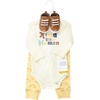 image:imageHudson Baby Unisex Baby Cotton Bodysuit Pant and Shoe SetKind Human Long Sleeve