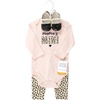 image:imageHudson Baby Unisex Baby Cotton Bodysuit Pant and Shoe SetLeopard Hearts Long Sleeve