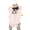 image:imageHudson Baby Unisex Baby Cotton Bodysuit Pant and Shoe SetLeopard Hearts Short Sleeve