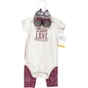 image:imageHudson Baby Unisex Baby Cotton Bodysuit Pant and Shoe SetLittle Love Flowers Short Sleeve