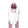 image:imageHudson Baby Unisex Baby Cotton Bodysuit Pant and Shoe SetPlum Wildflower Short Sleeve