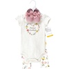 image:imageHudson Baby Unisex Baby Cotton Bodysuit Pant and Shoe SetSoft Painted Floral Short Sleeve