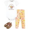 image:imageHudson Baby Unisex Baby Cotton Bodysuit Pant and Shoe SetPeace Love Flowers Short Sleeve