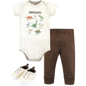 image:imageHudson Baby Unisex Baby Cotton Bodysuit Pant and Shoe SetDinosaur Adventures Short Sleeve