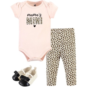 image:imageHudson Baby Unisex Baby Cotton Bodysuit Pant and Shoe SetLeopard Hearts Short Sleeve