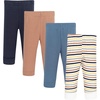 image:imageHudson Baby Unisex Baby Cotton Pants and Leggings 4PackMulti Color Stripe