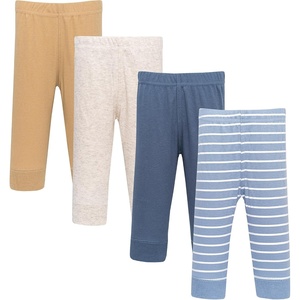 image:imageHudson Baby Unisex Baby Cotton Pants and Leggings 4PackBlue Teddy Stripe