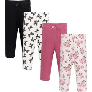 image:imageHudson Baby Unisex Baby Cotton Pants and Leggings 4PackBlush Rose Black Bow