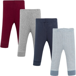 image:imageHudson Baby Unisex Baby Cotton Pants and Leggings 4PackBurgundy Blue Basic