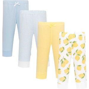 image:imageHudson Baby Unisex Baby Cotton Pants and Leggings 4PackLt Blue Lemon