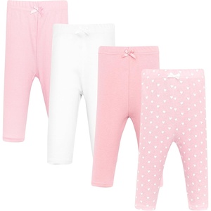 image:imageHudson Baby Unisex Baby Cotton Pants and Leggings 4PackWhite Hearts