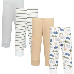 image:imageHudson Baby Unisex Baby Cotton Pants and Leggings 4PackWild Leaf Safari