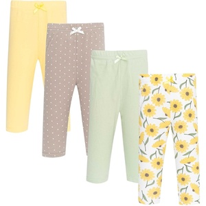 image:imageHudson Baby Unisex Baby Cotton Pants and Leggings 4PackYellow Daisy