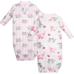 image:imageHudson Baby Unisex Baby Fleece Gowns 2PackElephant Butterfly